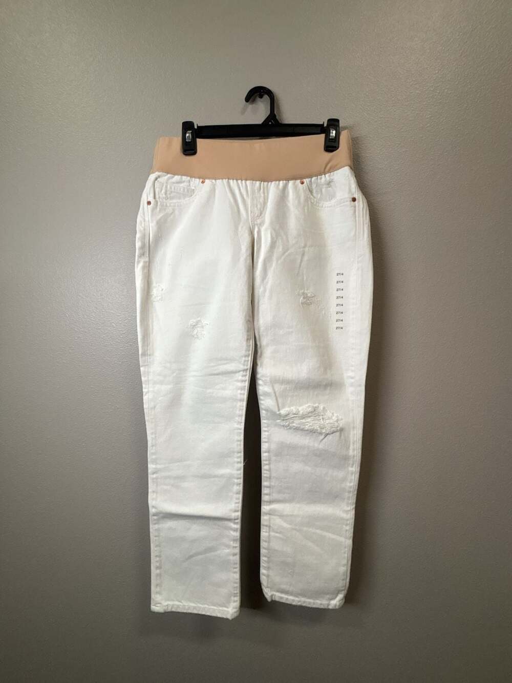 Gap 1969 Real Straight Maternity Jeans Size 27 White Demi Panel